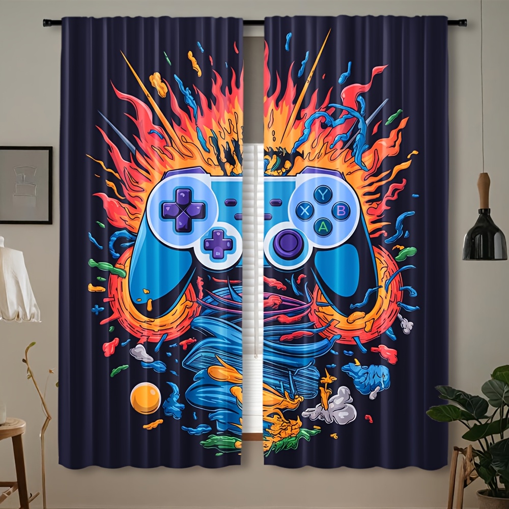 Esports Gaming Youtube - Cortinas para Gamers com Estampa Neon