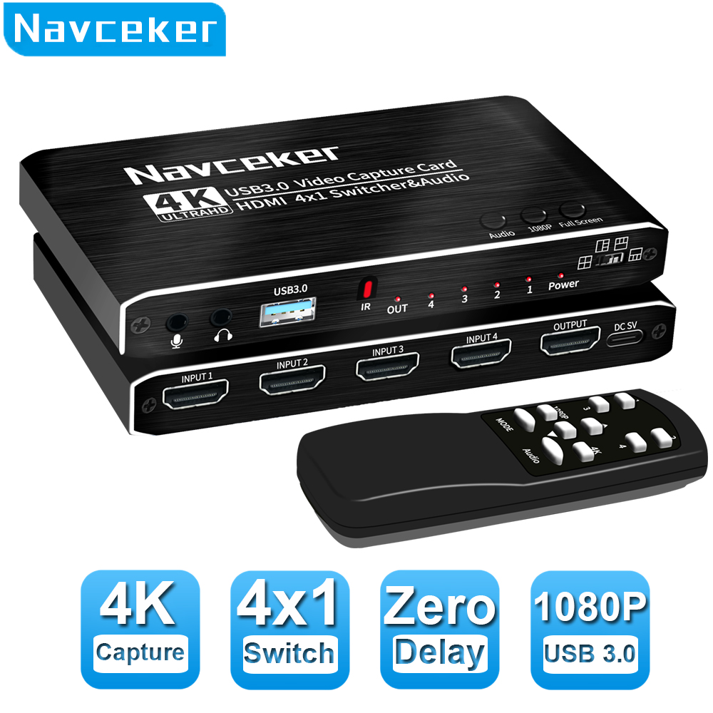 Capture Card 4K Hdmi - 2023 4 portas 4k placa de