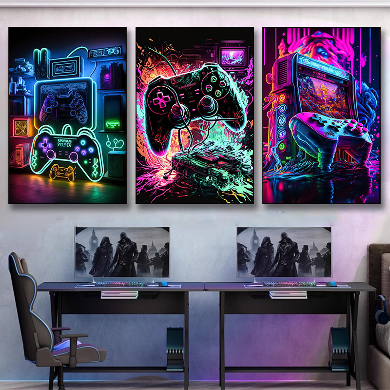 Pôster Moderno Neon Pop Cool p - Esports Gaming Youtube avaliação e preço