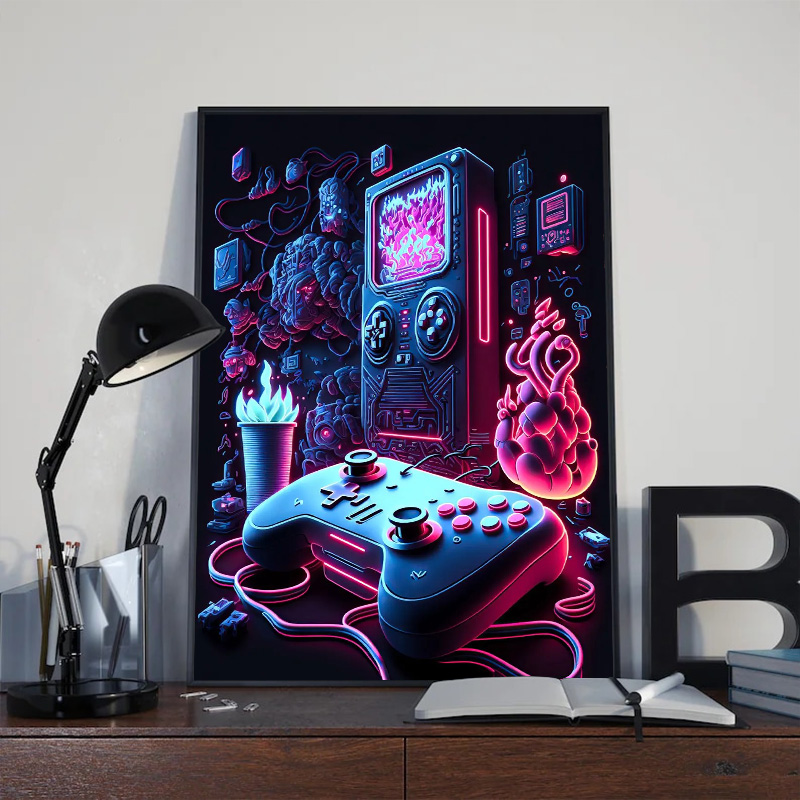 Pôster Moderno Neon Pop Cool p - Esports Gaming Youtube avaliação e preço