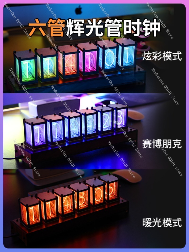 Relógio de tubo brilhante rgb, - Esports Gaming Youtube avaliação e preço