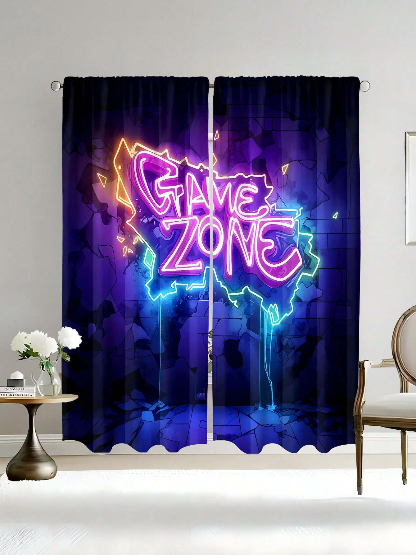 Cortina Neon Game Zone, Cortin - Esports Gaming Youtube avaliação e preço