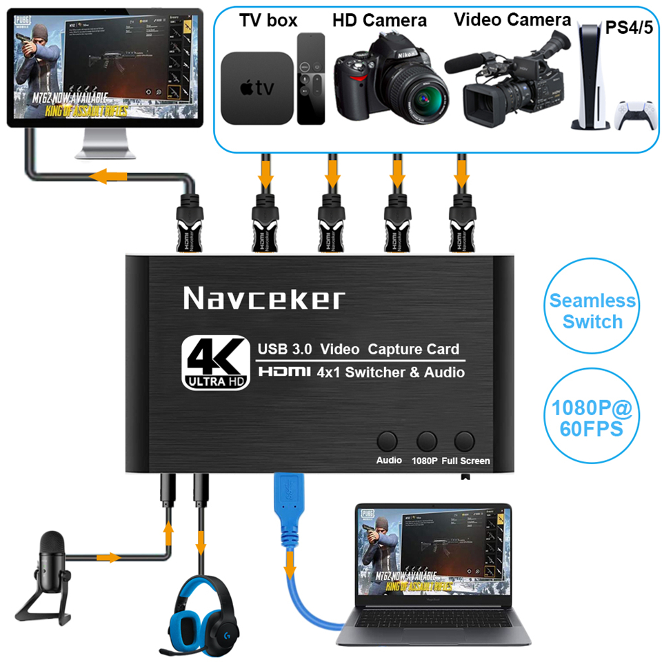 2023 4 portas 4k placa de capt - Capture Card 4K Hdmi avaliação e preço